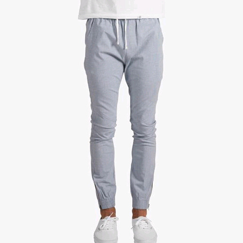 DOPE Cosign Chambray Side-Zip Joggers (Blue)