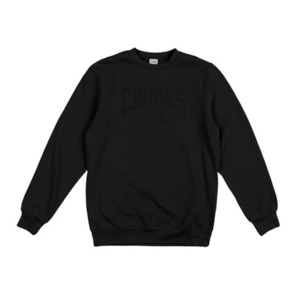 CROOKS &amp; CASTLES Knit Crew Sweatshirt - Core Logo (Black) 