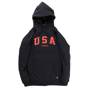 JT&amp;CO USA PULLOVER HOODY (BLACK) 