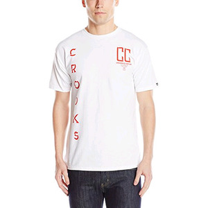 CROOKS &amp; CASTLES Men&#039;s Knit Crew T-Shirt - Established Crooks (White)