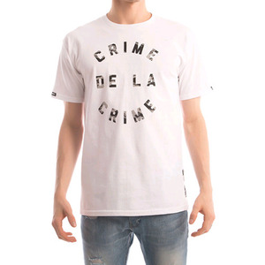 CROOKS &amp; CASTLES Men&#039;s Knit Crew T-Shirt - Crime De La Crime (White) 