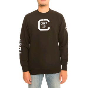 CROOKS &amp; CASTLES Mens Knit Crew Sweatshirt - USCC (Black)
